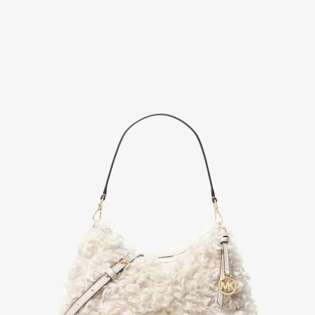 Michael Kors Sammy Small Faux Shearling Convertible Shoulder Bag - Preorder — Lt Cream