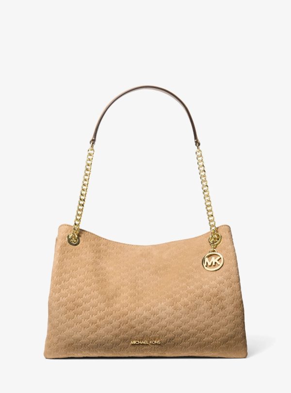 Michael Kors Christina Medium Logo Debossed Microsuede Messenger Bag - Preorder