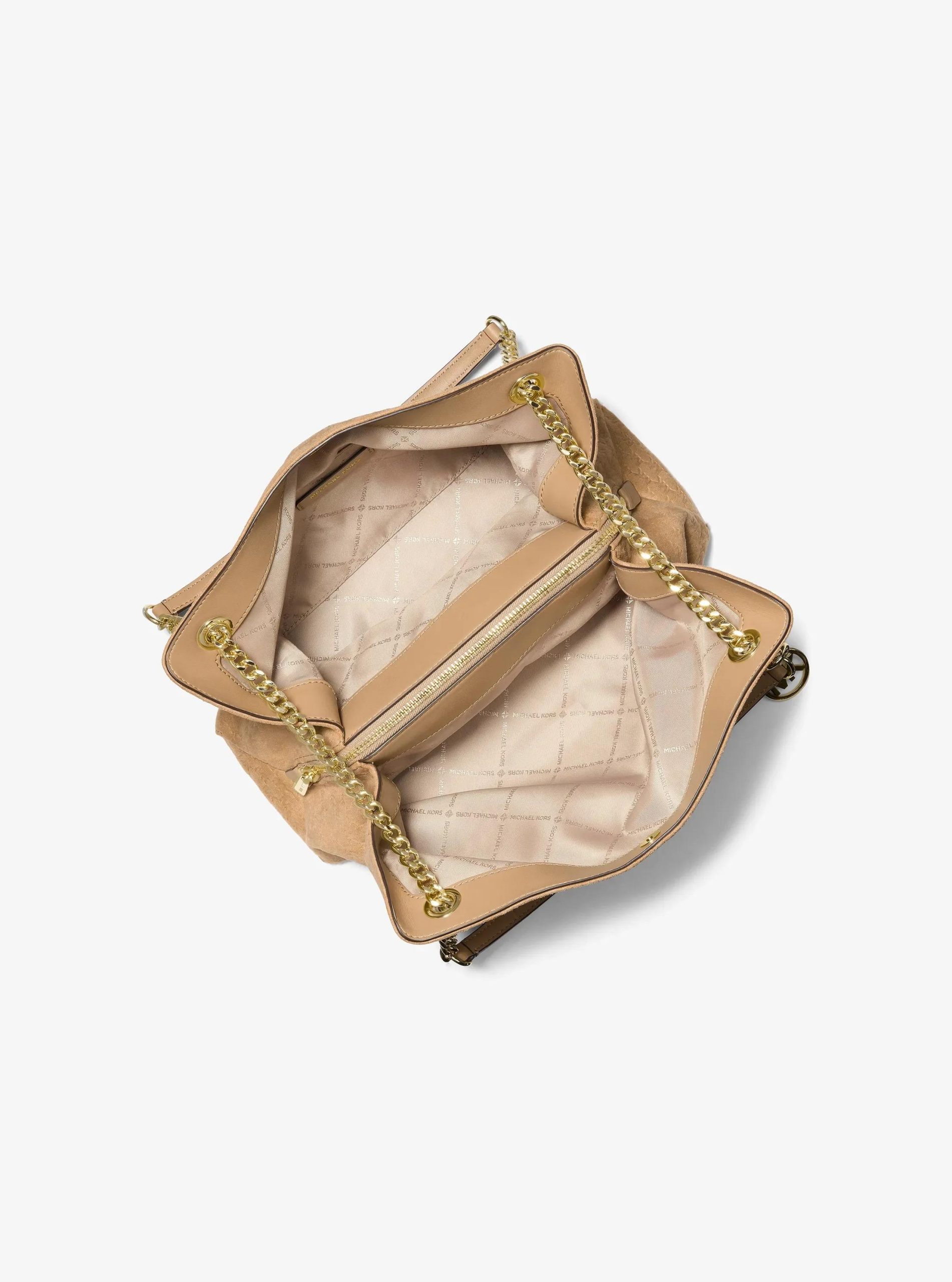 Michael Kors Christina Medium Logo Debossed Microsuede Messenger Bag - Preorder