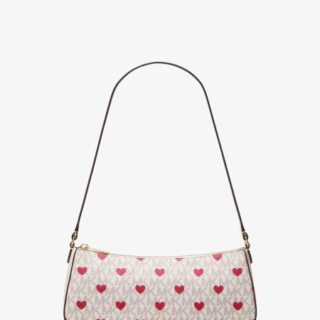 Michael Kors Sammy Small Printed Signature Logo Pochette - Preorder — Lt Cream