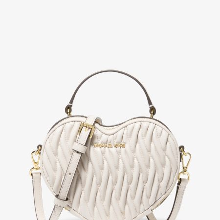 Michael Kors Jet Set Travel Small Matelassé Heart Crossbody Bag - Preorder — Lt Cream