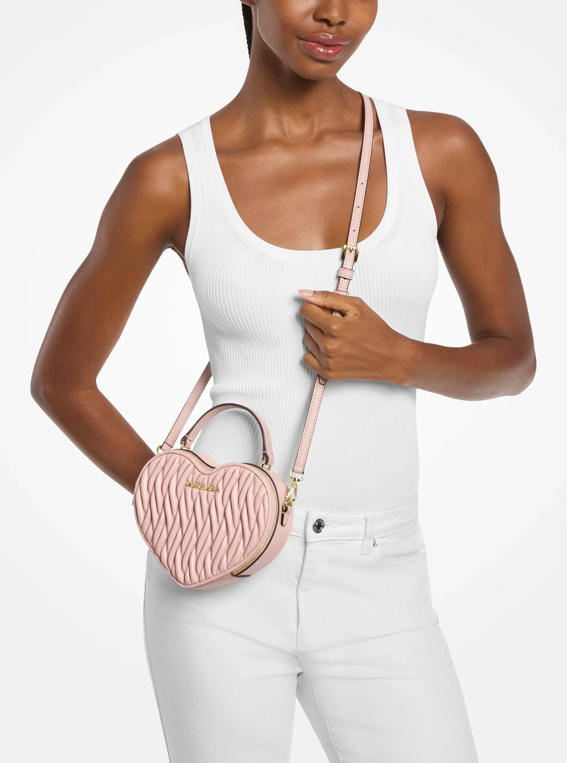 Michael Kors Jet Set Travel Small Matelassé Heart Crossbody Bag - Preorder