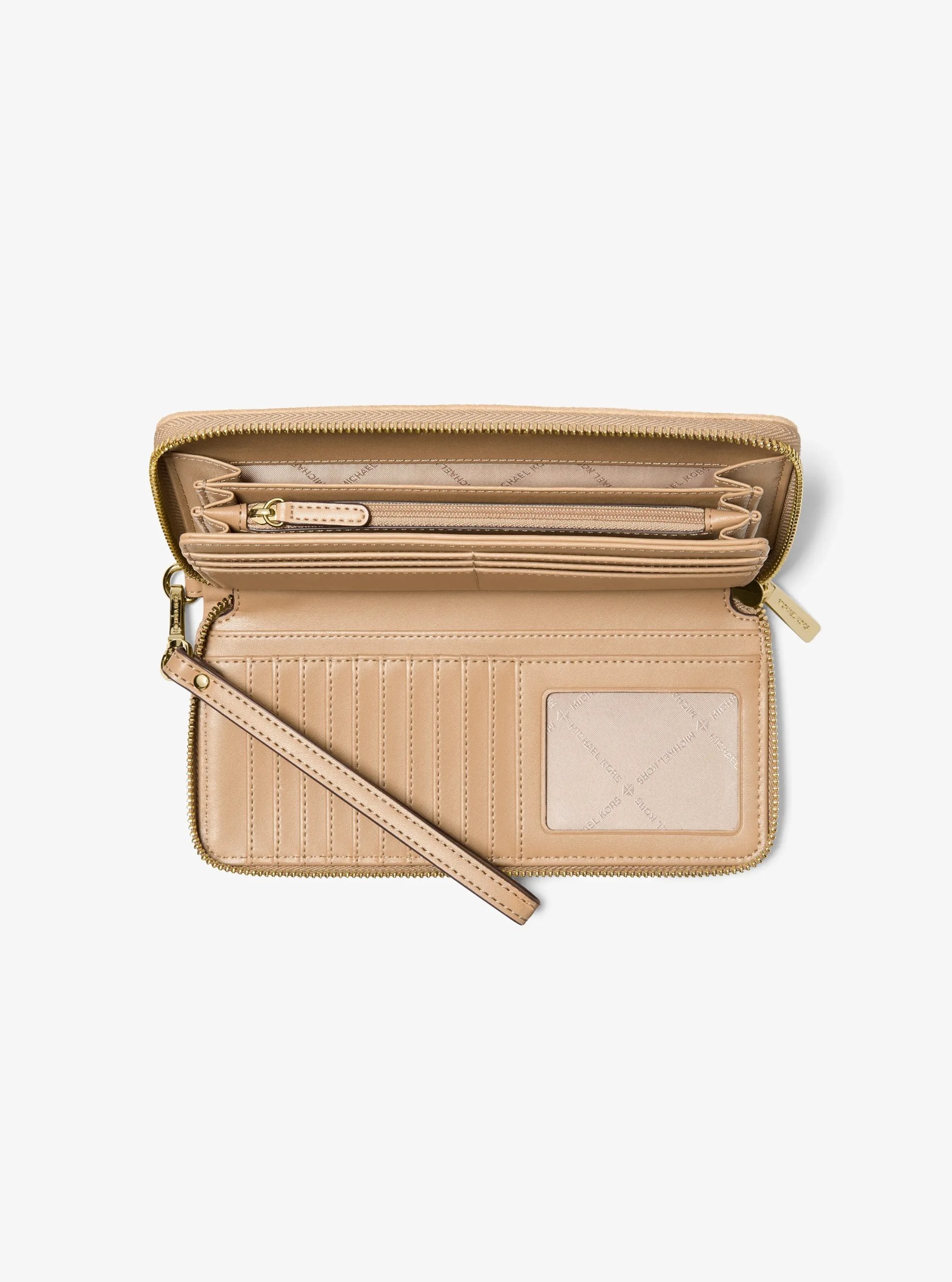Michael Kors Jet Set Travel Large Logo Debossed Microsuede Continental Wallet - Preorder
