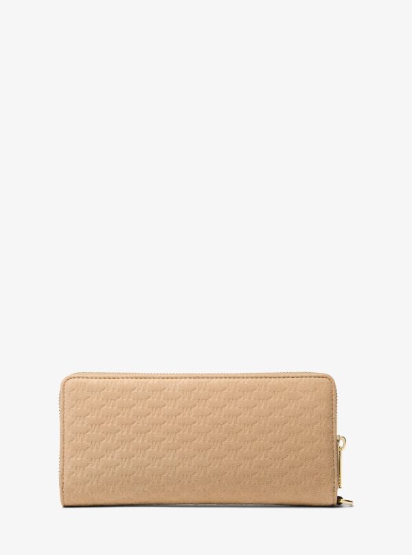 Michael Kors Jet Set Travel Large Logo Debossed Microsuede Continental Wallet - Preorder