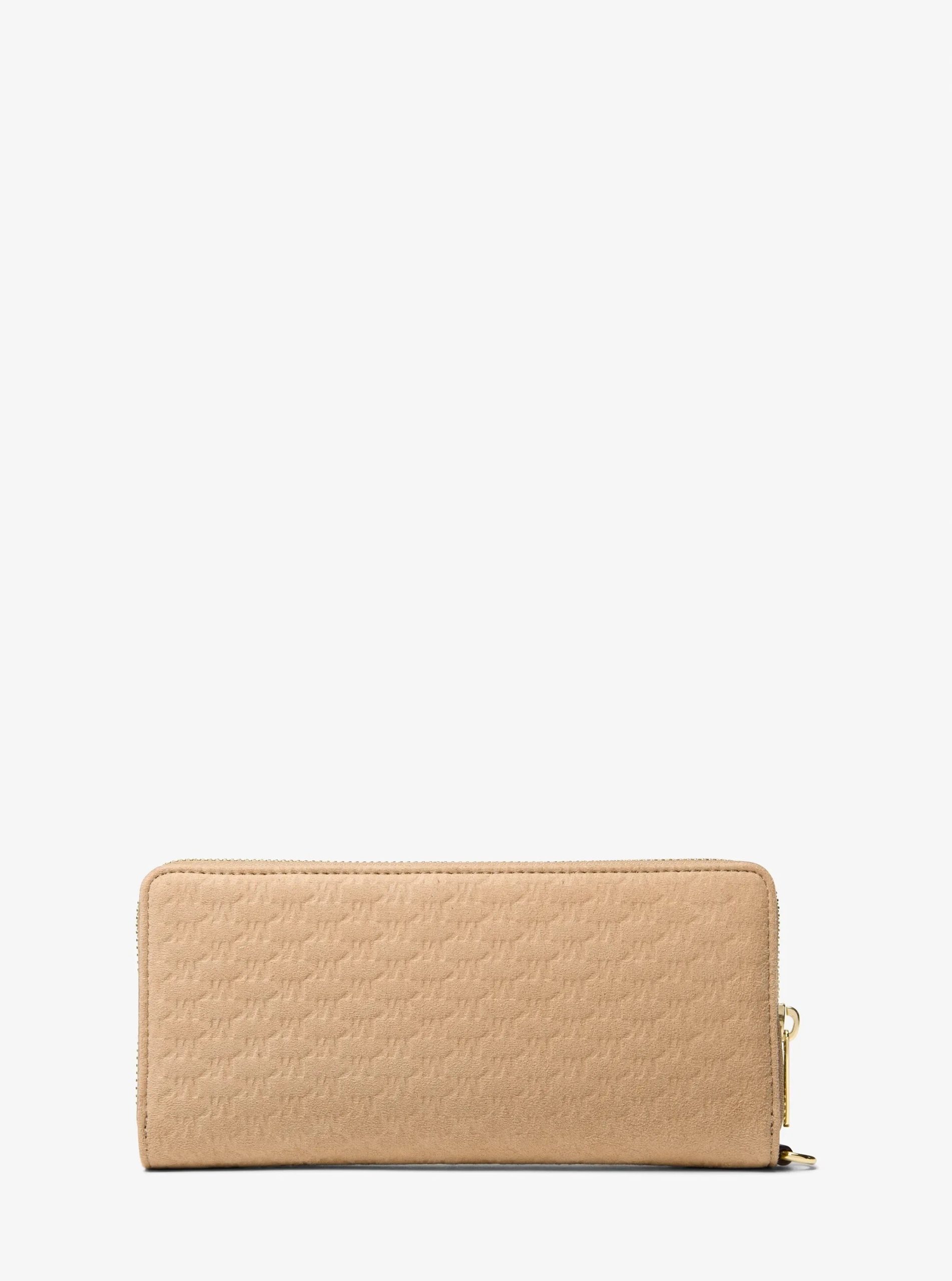 Michael Kors Jet Set Travel Large Logo Debossed Microsuede Continental Wallet - Preorder