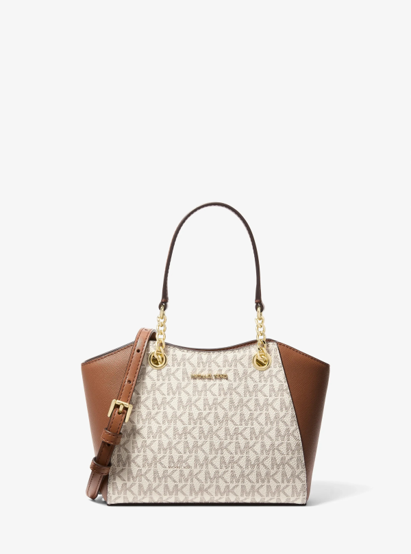 Michael Kors Jet Set Travel Small Signature Logo and Smooth Tote Bag - Preorder