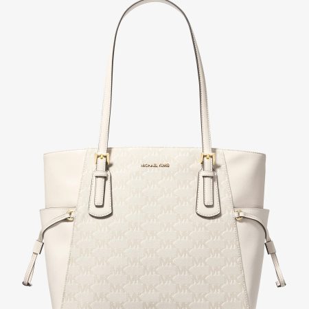 Michael Kors Voyager Large Logo Jacquard Tote Bag - Preorder — Lt Cream