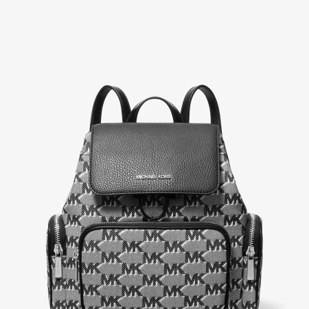 Michael Kors Merritt Small Logo Jacquard Cargo Backpack - Preorder — Black