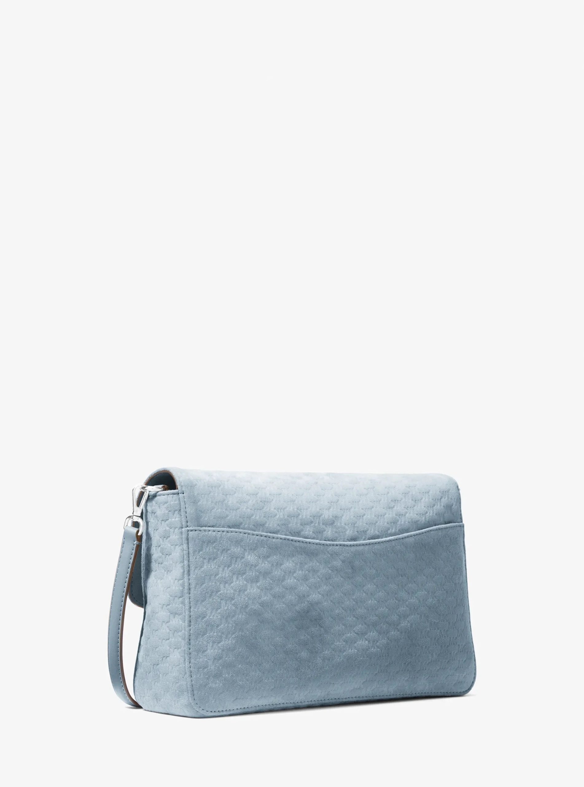 Michael Kors Kacey Large Logo Debossed Microsuede Convertible Crossbody Bag - Preorder