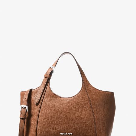 Michael Kors Bernie Small Pebbled Leather Satchel - Preorder — Navy