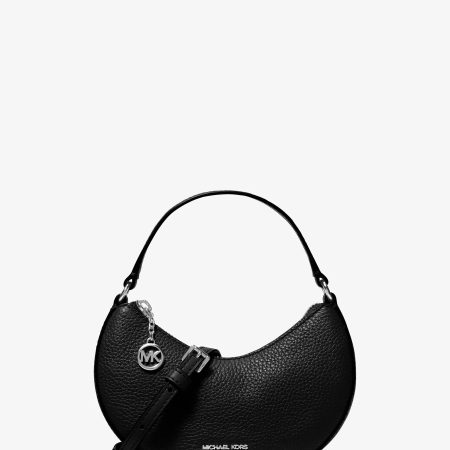Michael Kors Roey Extra-Small Pebbled Leather Convertible Crescent Crossbody Bag - Preorder — Black