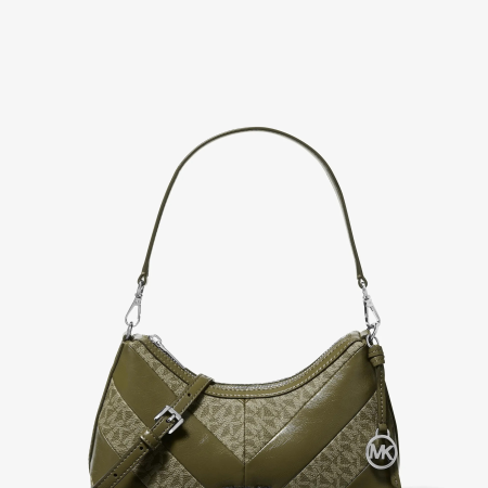 Michael Kors Sammy Small Signature Logo and Patent Convertible Crossbody Bag - Preorder — Olive