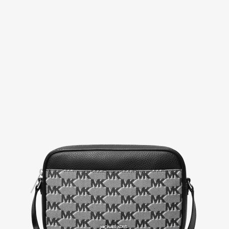 Michael Kors Jet Set Travel Large Logo Jacquard Camera Crossbody Bag - Preorder — Black