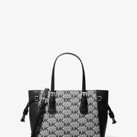Michael Kors Voyager Extra-Small Logo Jacquard Convertible Crossbody Bag - Preorder — Black