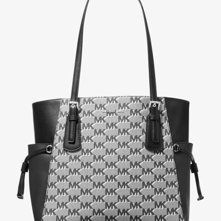 Michael Kors Voyager Large Logo Jacquard Tote Bag - Preorder — Black