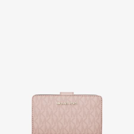 Michael Kors Jet Set Medium Signature Logo Bi-Fold Wallet - Preorder — Powder Blush