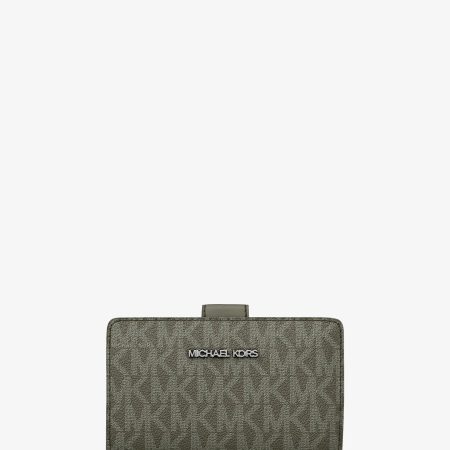 Michael Kors Jet Set Travel Medium Signature Logo Wallet - Preorder — Olive