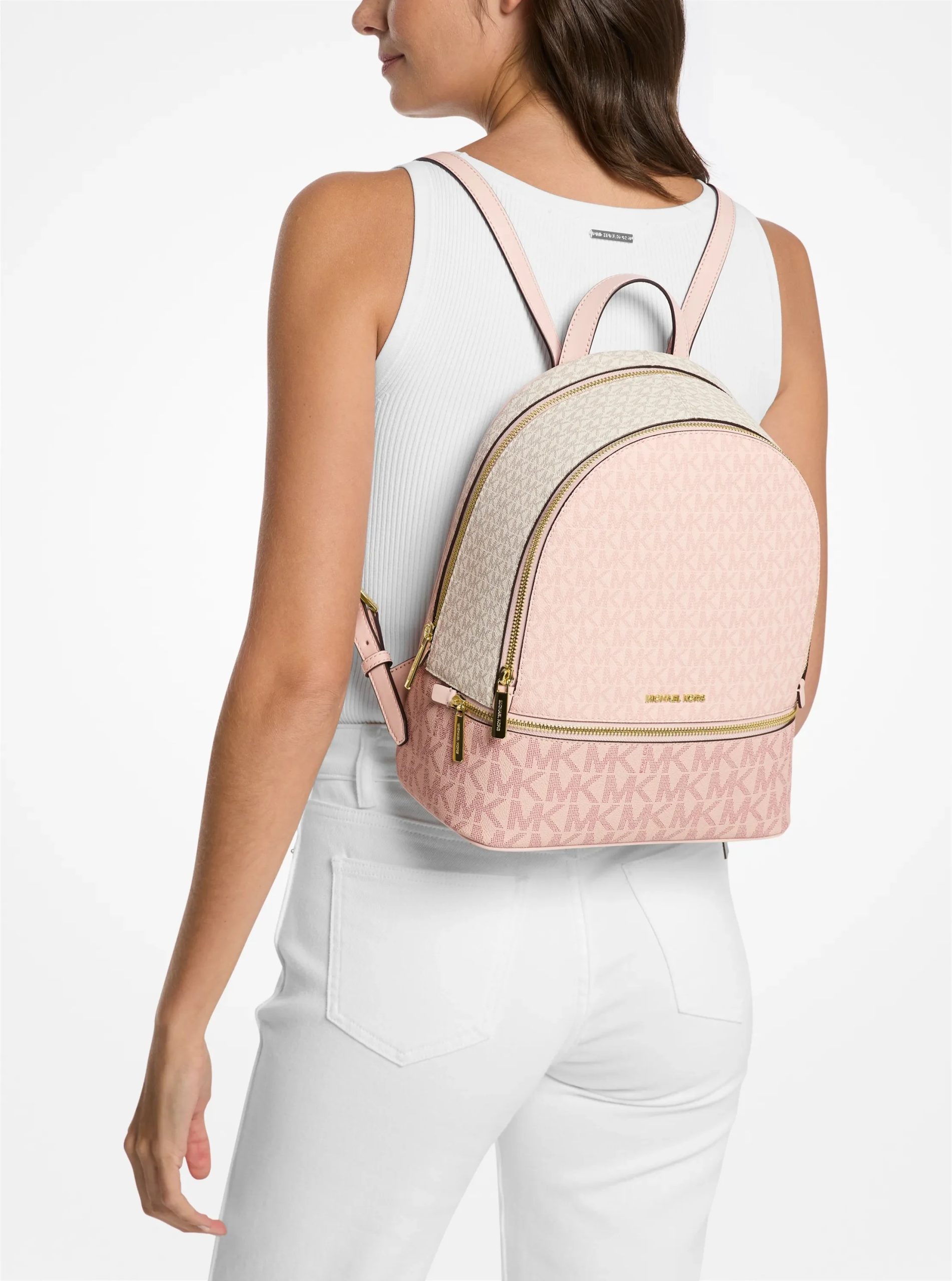 Michael Kors Rhea Medium Color-Block Signature Logo Backpack - Preorder