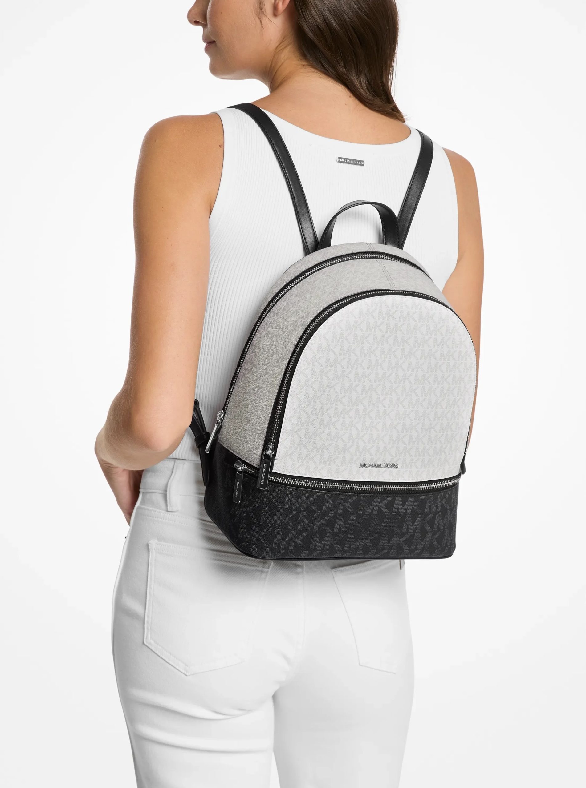 Michael Kors Rhea Medium Color-Block Signature Logo Backpack - Preorder