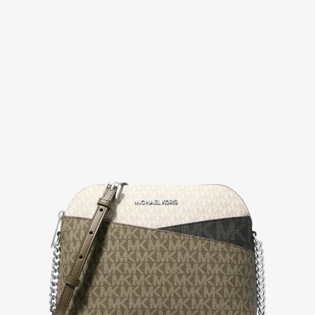Michael Kors Jet Set Travel Color-Block Signature Logo Crossbody Bag - Preorder — Olive Combo