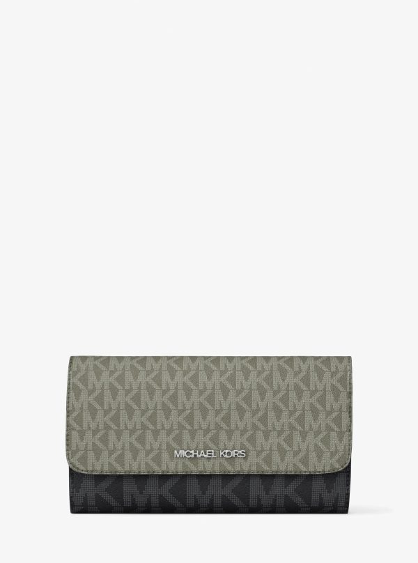 Michael Kors Jet Set Travel Signature Logo Tri-Fold Wallet - Preorder