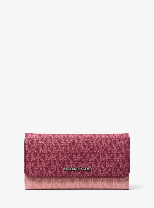 Michael Kors Jet Set Travel Signature Logo Tri-Fold Wallet - Preorder