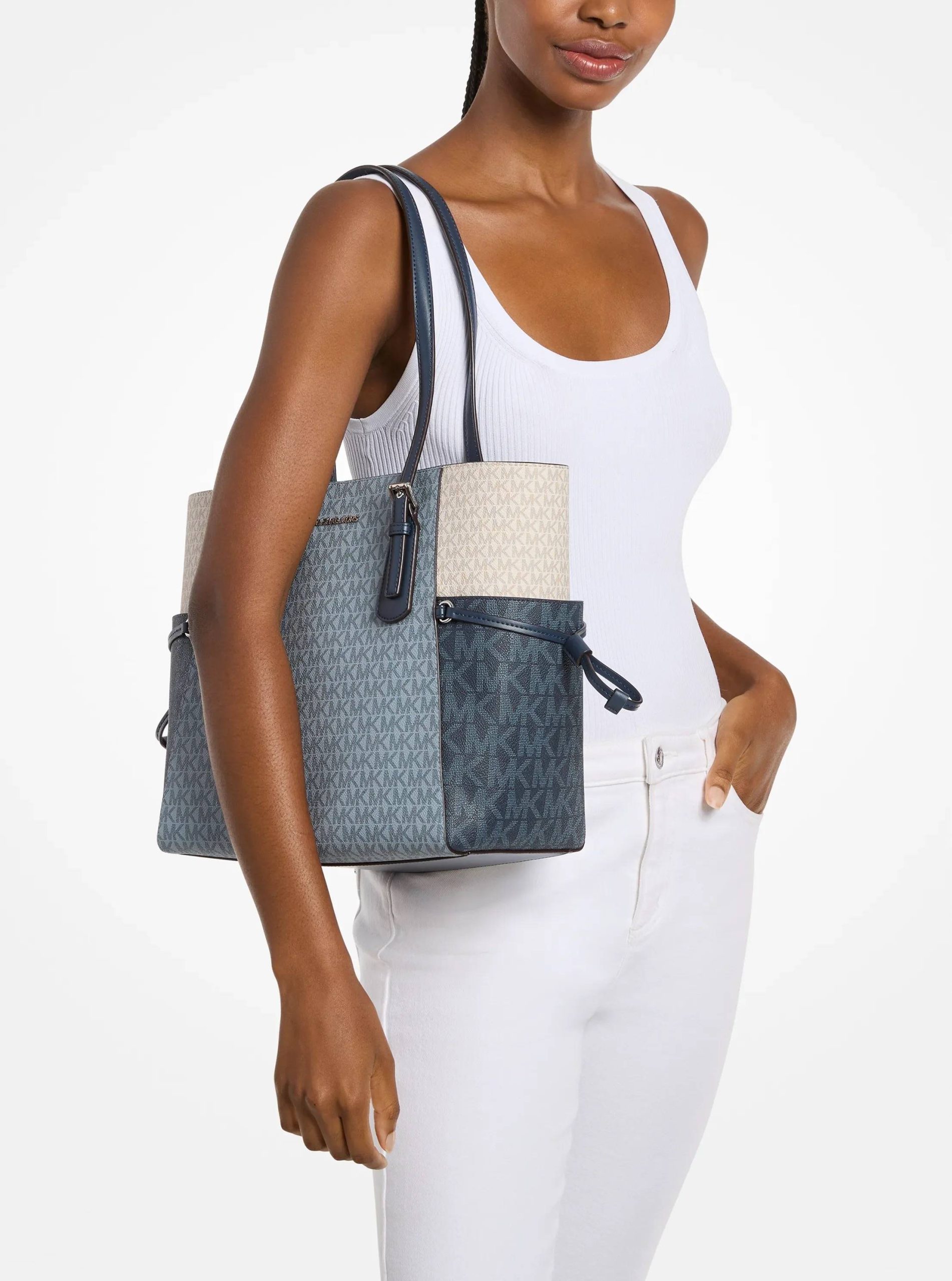 Michael Kors Voyager Large Color-Block Signature Logo Tote Bag - Preorder