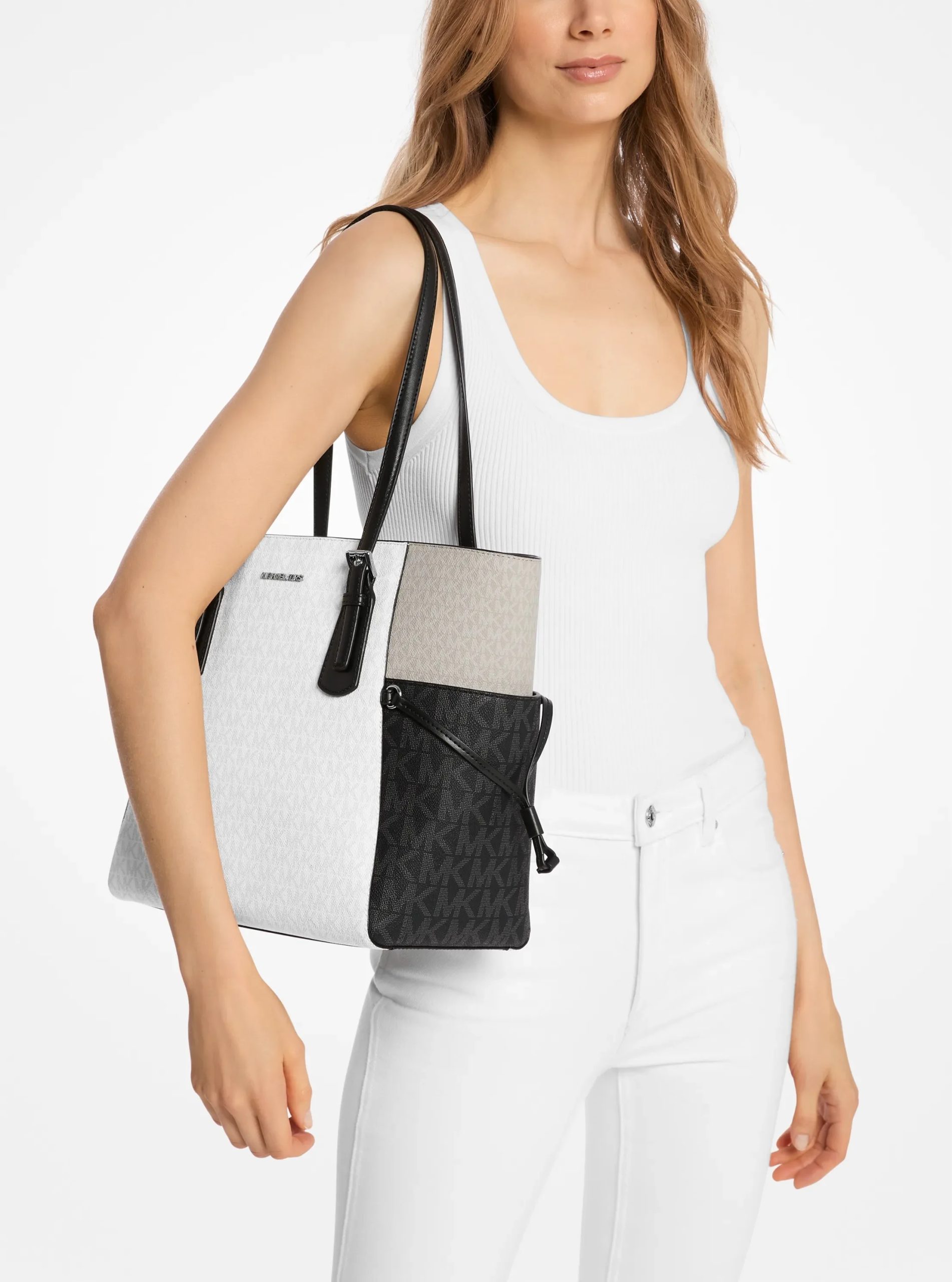 Michael Kors Voyager Large Color-Block Signature Logo Tote Bag - Preorder