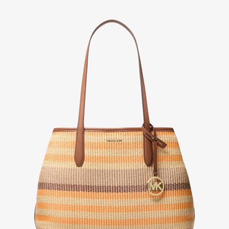 Michael Kors Avalon Medium Striped Woven Tote Bag - Preorder — Rad Ornge Ml