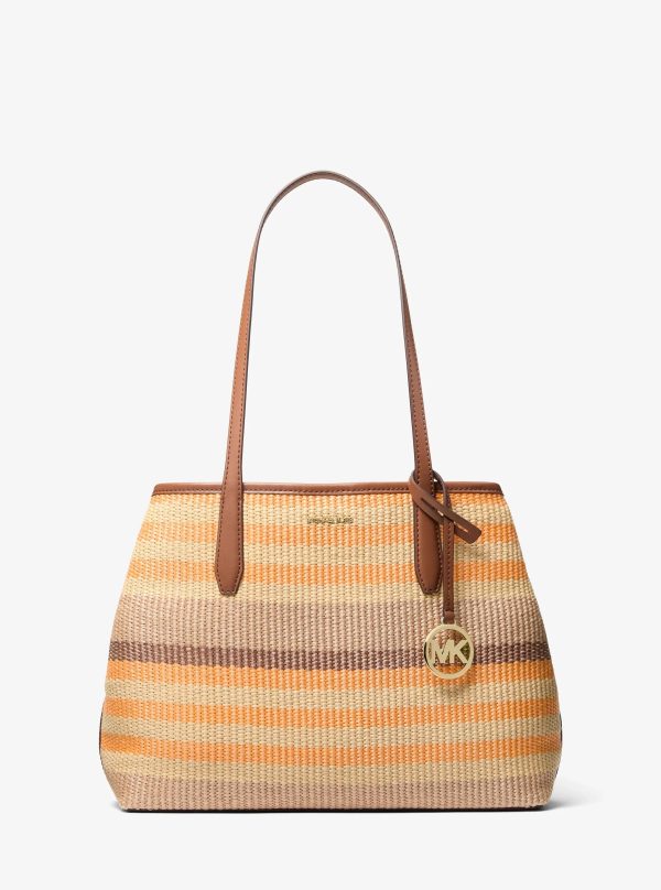 Michael Kors Avalon Medium Striped Woven Tote Bag - Preorder