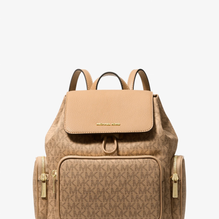 Michael Kors Merritt Small Signature Logo Cargo Backpack - Preorder — Camel