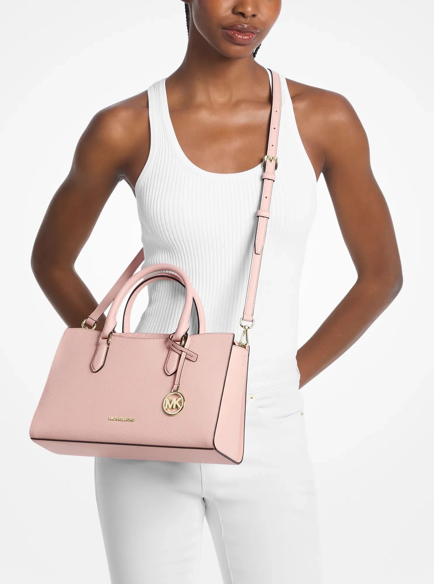 Michael Kors Arden Medium Leather Top-Zip Satchel - Preorder - Image 9