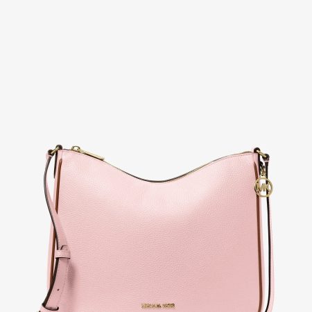Michael Kors Nayla Medium Pebbled Leather Messenger Bag - Preorder — Powder Blush