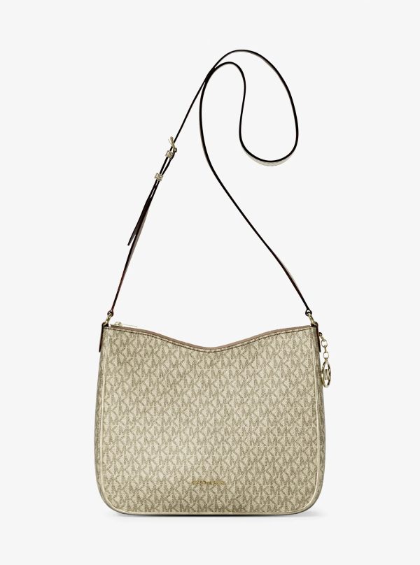 Michael Kors Nayla Medium Metallic Signature Logo Messenger Bag - Preorder