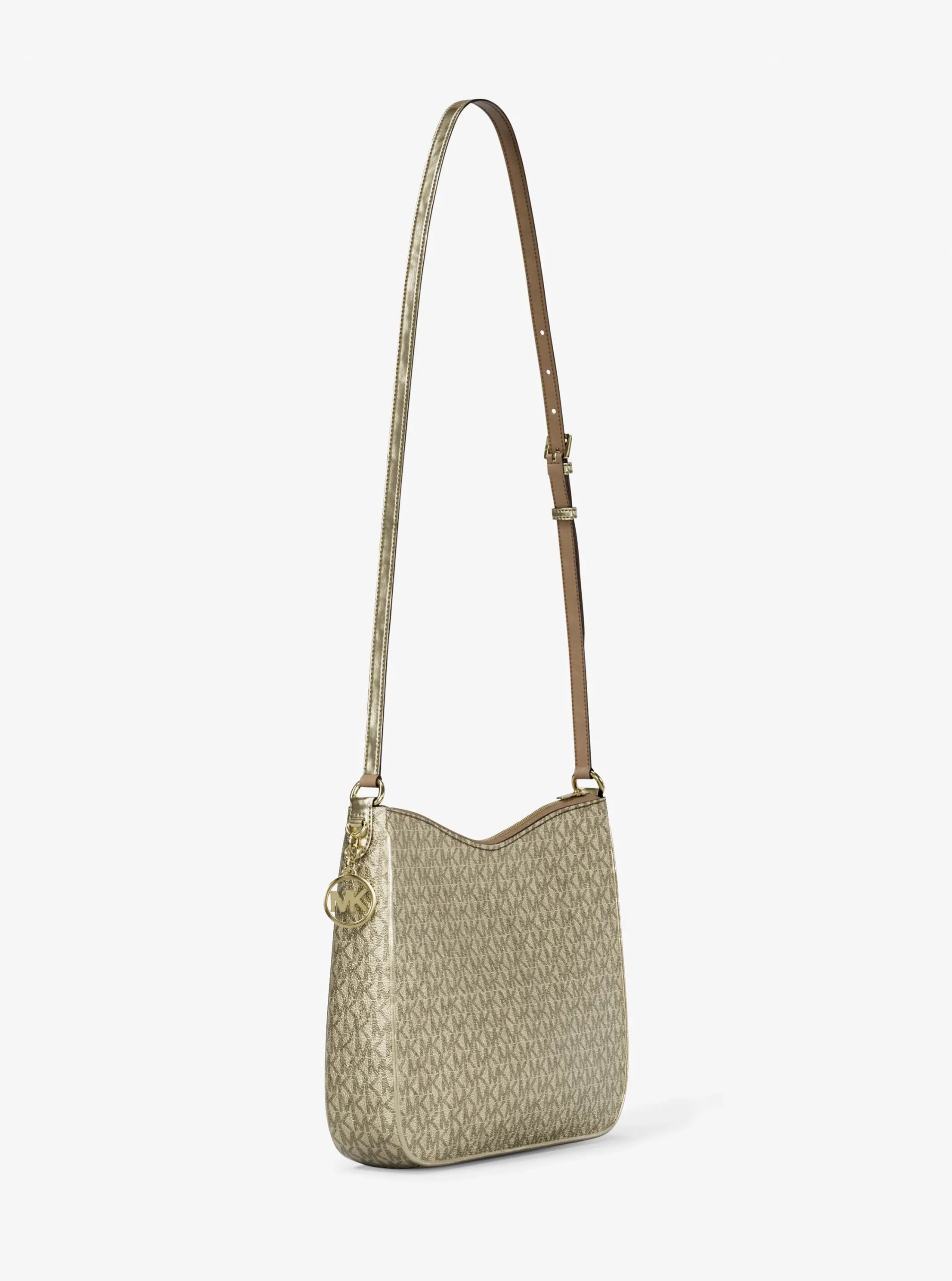 Michael Kors Nayla Medium Metallic Signature Logo Messenger Bag - Preorder