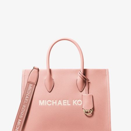 Michael Kors Mirella Medium Pebbled Leather Tote Bag - Preorder — Powder Blush