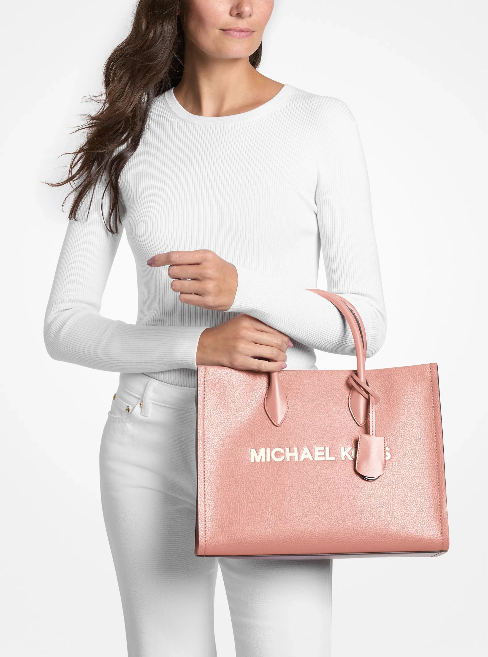 Michael Kors Mirella Medium Pebbled Leather Tote Bag - Preorder