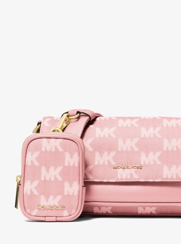 Michael Kors Jet Set Travel Small Logo Jacquard Denim Crossbody Bag With Pouch - Preorder