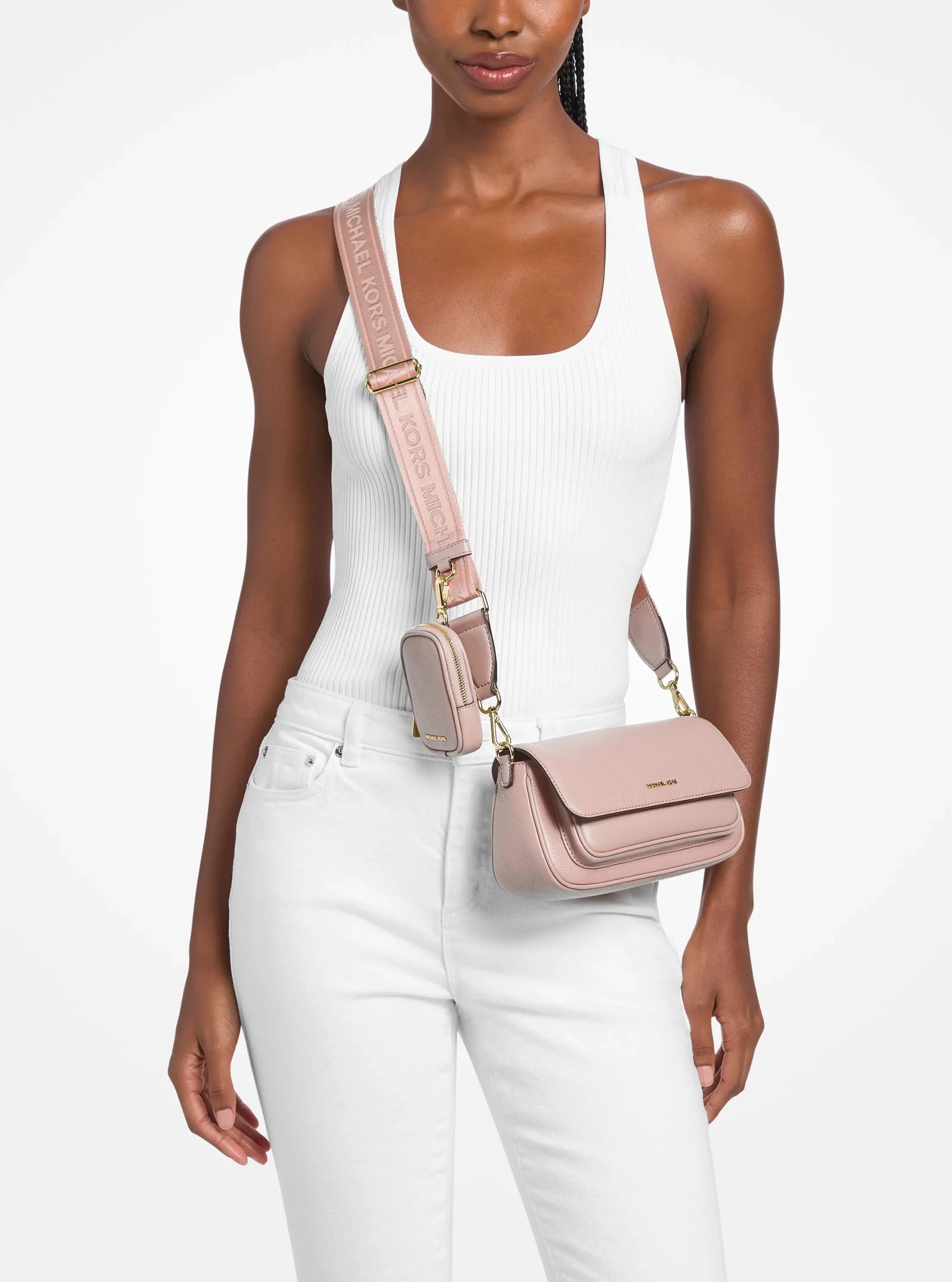Michael Kors Jet Set Travel Small Pebbled Leather Crossbody Bag With Pouch - Preorder