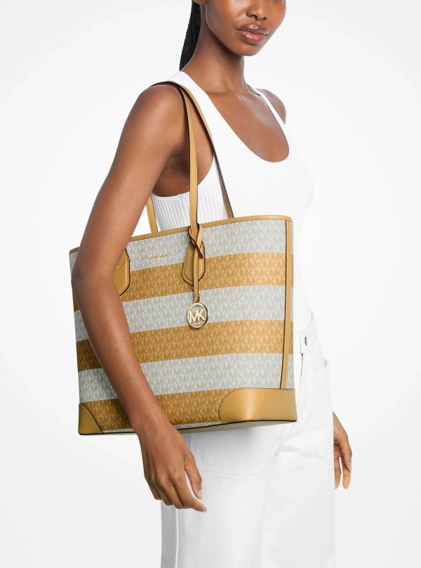 Michael Kors Eva Large Striped Signature Logo Tote Bag - Preorder