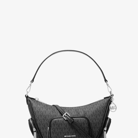Michael Kors Merritt Small Signature Logo Convertible Crossbody Bag - Preorder — Black
