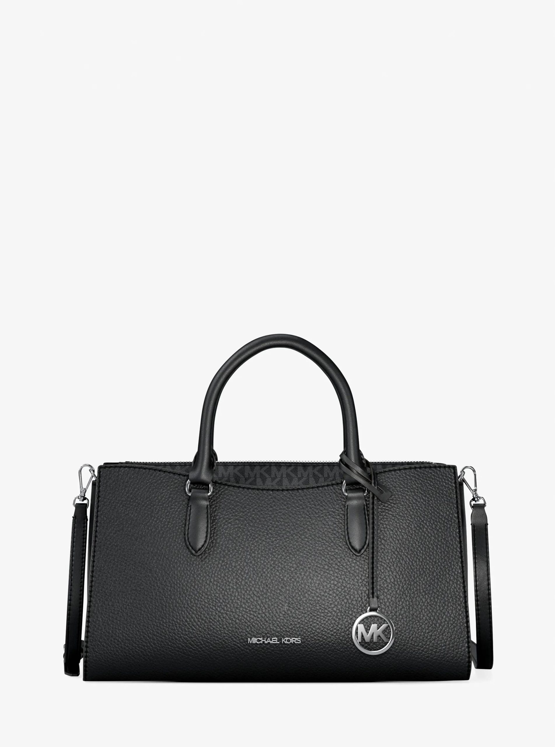 Michael Kors Arden Medium Pebbled Leather and Signature Logo Top-Zip Satchel - Preorder
