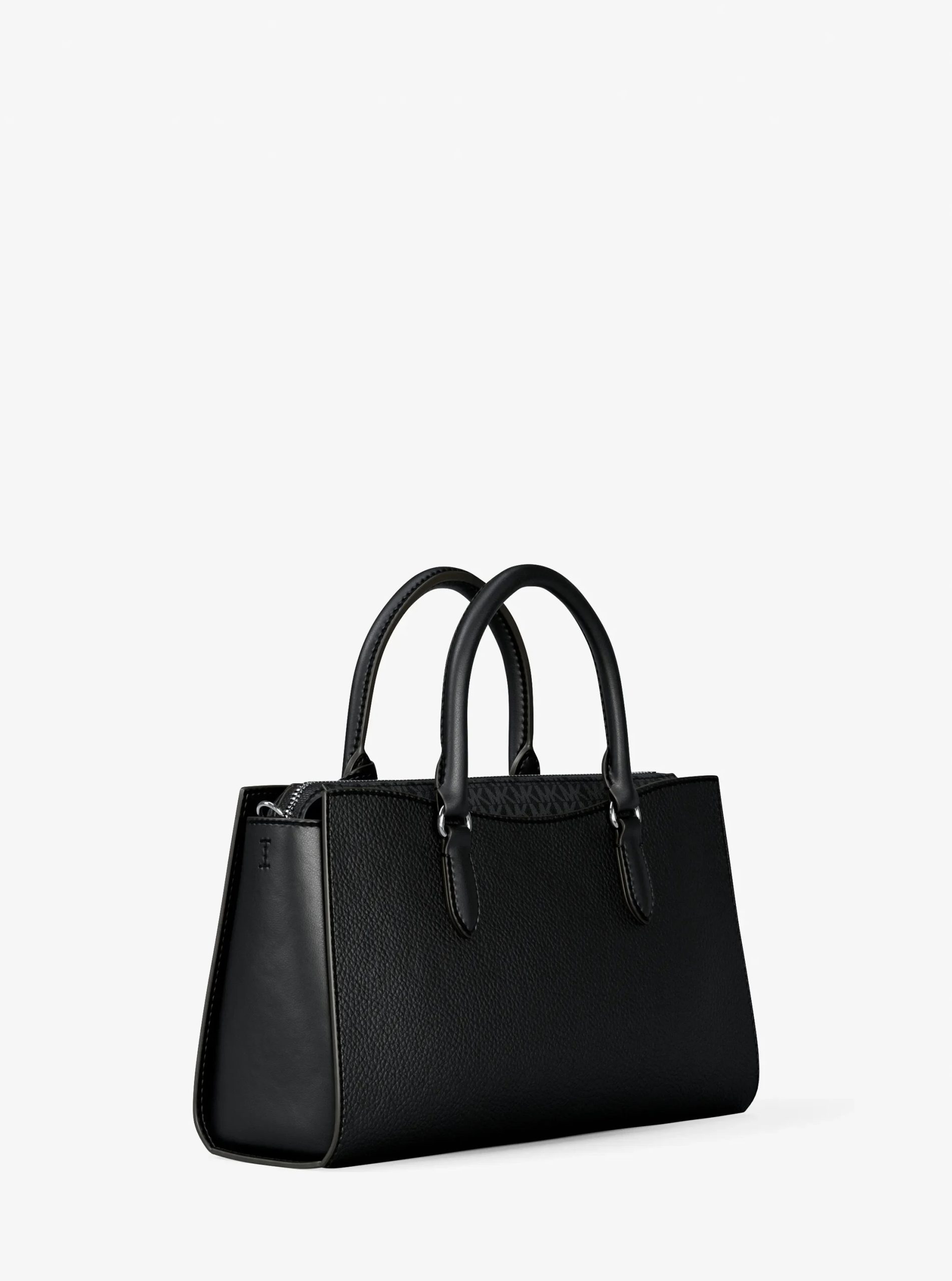 Michael Kors Arden Medium Pebbled Leather and Signature Logo Top-Zip Satchel - Preorder