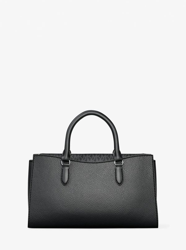 Michael Kors Arden Medium Pebbled Leather and Signature Logo Top-Zip Satchel - Preorder