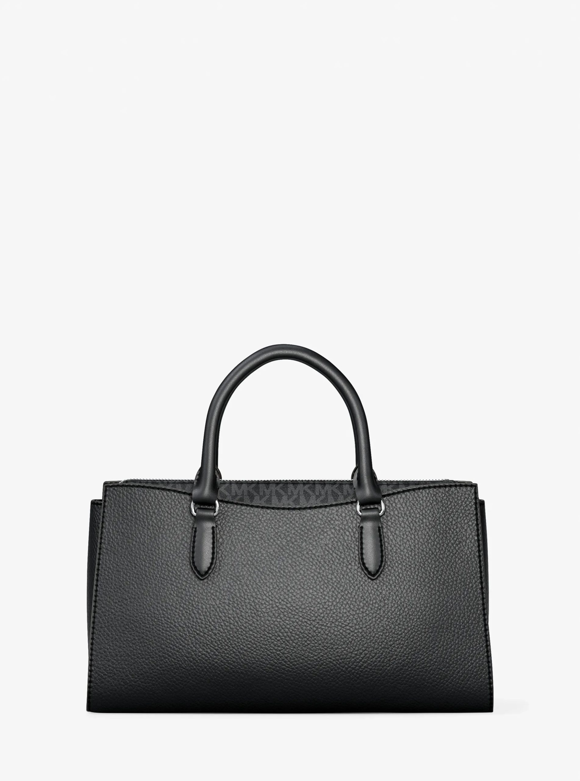 Michael Kors Arden Medium Pebbled Leather and Signature Logo Top-Zip Satchel - Preorder