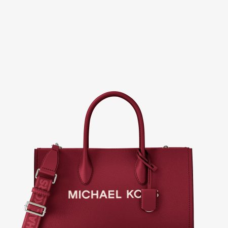 Michael Kors Mirella Medium Pebbled Leather Satchel - Preorder — Maroon