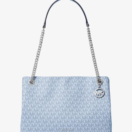 Michael Kors Christina Medium Signature Logo Shoulder Bag - Preorder — Pale Ocean
