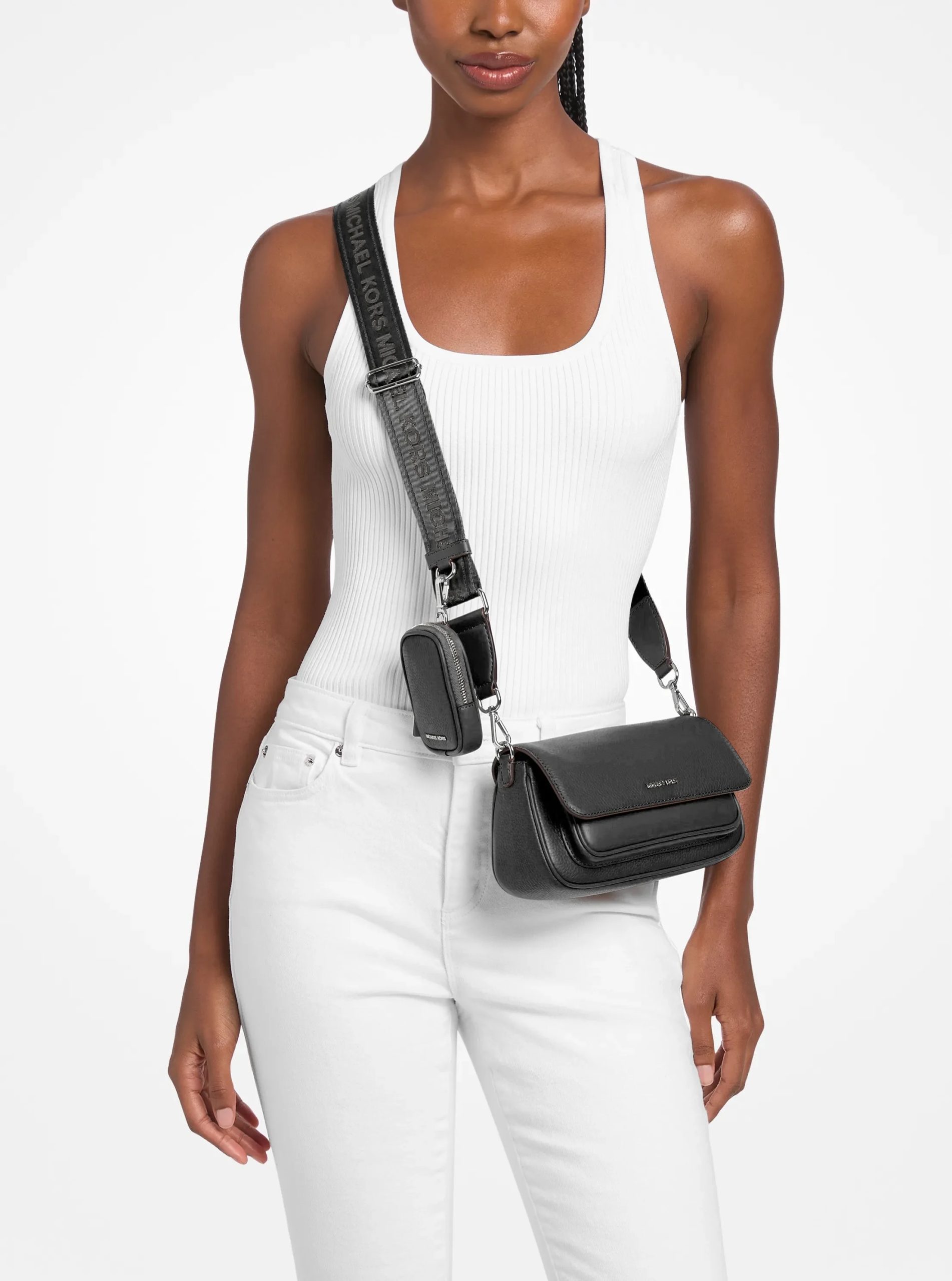 Michael Kors Jet Set Travel Small Pebbled Leather Crossbody Bag With Pouch - Preorder