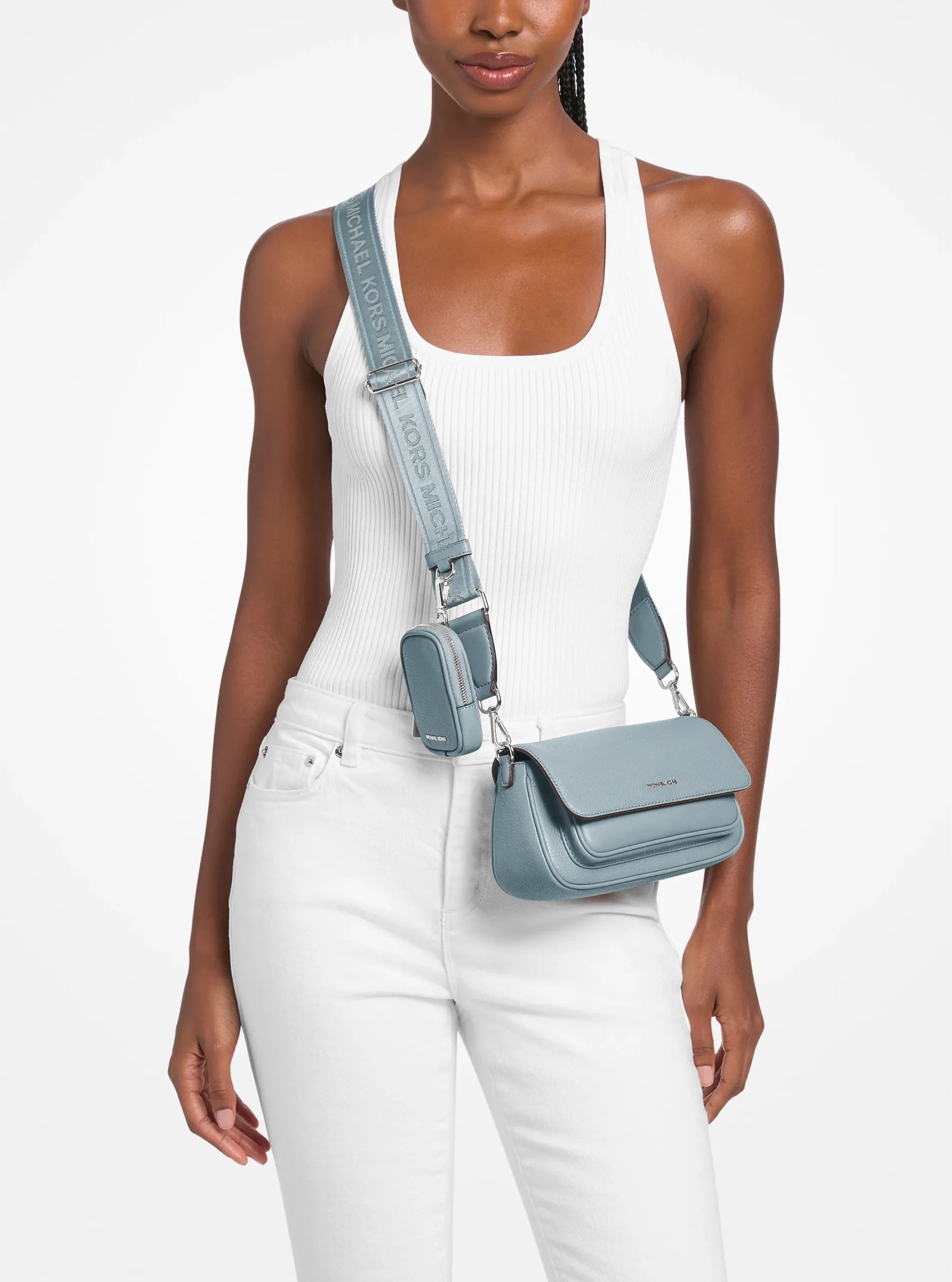 Michael Kors Jet Set Travel Small Pebbled Leather Crossbody Bag With Pouch - Preorder