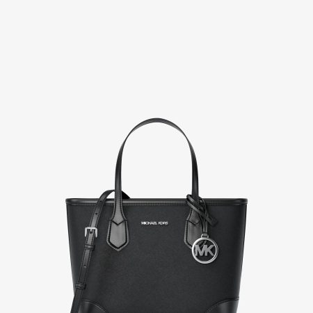 Michael Kors Eva Extra-Small Saffiano Leather Convertible Tote Bag - Preorder — Black